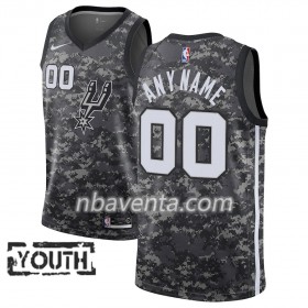 Camiseta Niños San Antonio Spurs Personalizadas 2018-19 Nike City Edition Negro Swingman